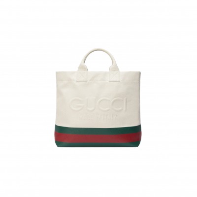 GUCCI CANVAS TOTE BAG WITH EMBOSSED DETAIL 782741 