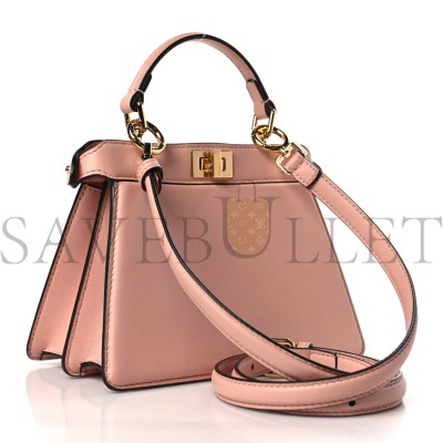 FENDI SHINY NAPPA PETITE PEEKABOO I SEE U SATCHEL BABY PINK