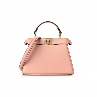 FENDI SHINY NAPPA PETITE PEEKABOO I SEE U SATCHEL BABY PINK