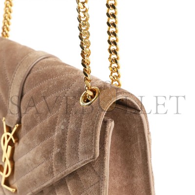 YSL ENVELOPE MEDIUM CHAIN BAG IN SUDE SHOULDER BAG 48720643748744