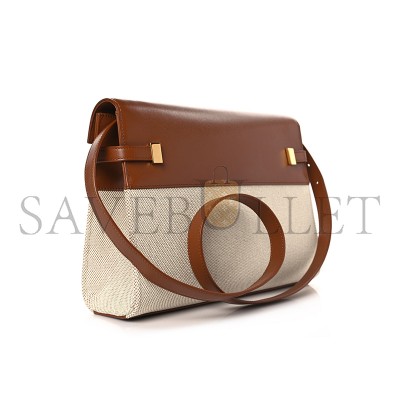 YSL MANHATTAN SHOULDER BAG IN LEATHER AND CANVAS SHOULDER BAG 5792711243079