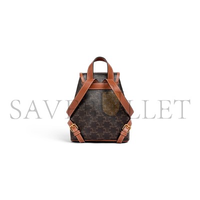 CELINE MINI BACKPACK FOLCO IN TRIOMPHE CANVAS AND CALFSKIN 197662CAS.04LU