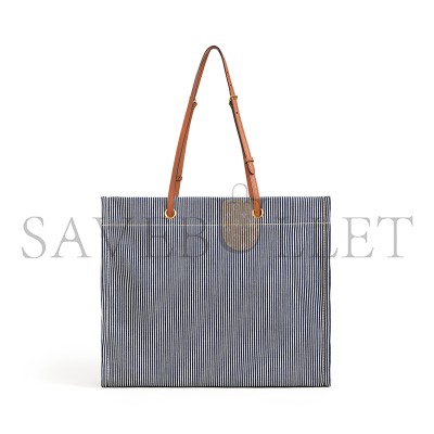 CELINE SQUARED CABAS CELINE IN STRIPED TEXTILE AND CALFSKIN 192802CHD.07AT