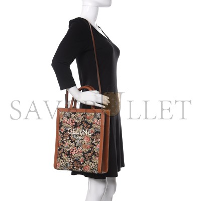 CELINE SMALL TOTE IN CABAS FLORAL JACQUARD AND COWHIDE 192082CXG.19RV