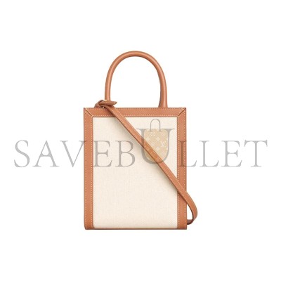 CELINE MINI TOTE IN CABAS SULKY PRINTED FABRIC AND COWHIDE LEATHER 193302DCI.02NT