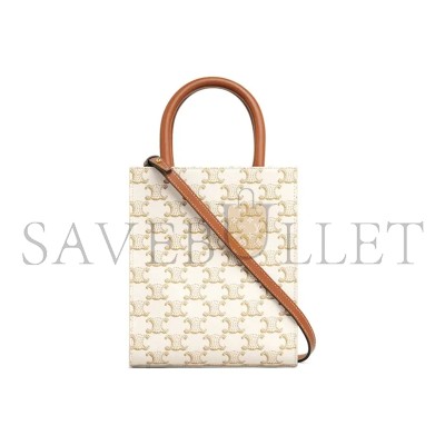 CELINE MINI TOTE IN CABAS TRIOMPHE PRINTS AND LEATHER 194372CYB.01BC