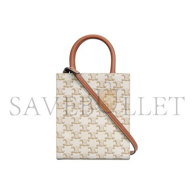 CELINE MINI TOTE IN CABAS TRIOMPHE PRINTS AND LEATHER 194372BZK.01BC