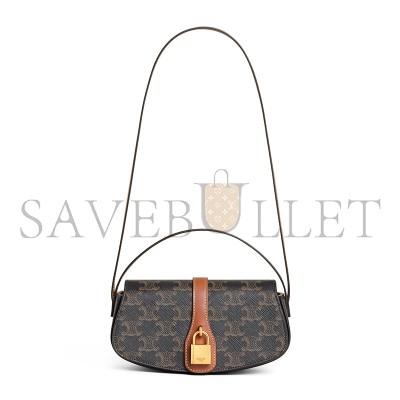 CELINE CLUTCH ON STRAP TABOU IN TRIOMPHE CANVAS AND CALFSKIN 10I592DQ2.04LU