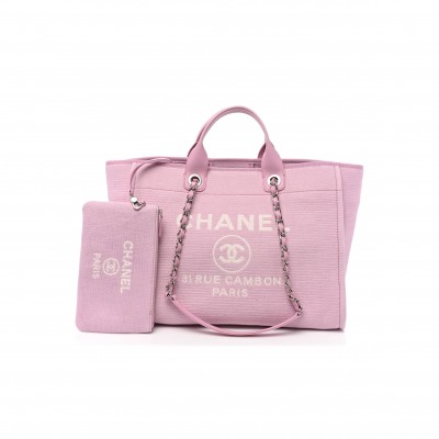 CHANEL MIXED FIBERS MEDIUM DEAUVILLE TOTE PINK