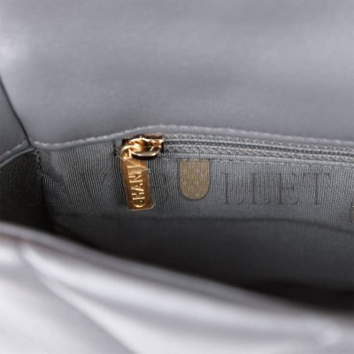 CHANEL MEDIUM 19 FLAP BAG GREY CALFSKIN MIXED HARDWARE