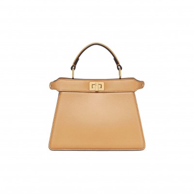 FENDI PEEKABOO ISEEU PETITE - BEIGE PADDED NAPPA LEATHER BAG 8BN335ABVEF15KR