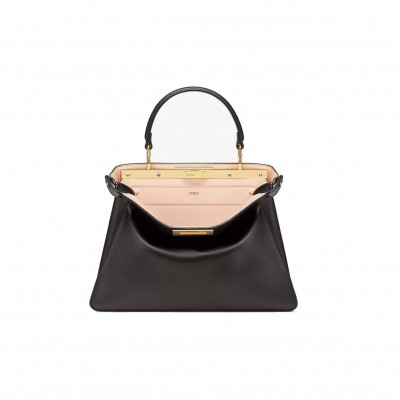 FENDI PEEKABOO ISEEU MEDIUM - ROSE BLACK LEATHER BAG 8BN321A6V3F1CJZ