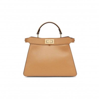 FENDI PEEKABOO ISEEU SMALL - BEIGE LEATHER BAG 8BN327AFL0F1E8B