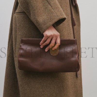 THE ROW ABBY BAG IN LEATHER CHOCOLATE W1605L114CHPLD