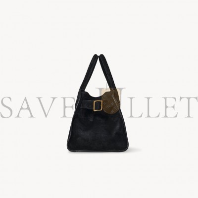 THE ROW SOFT MARGAUX 10 BAG IN SUEDE BLACK W1190L25BLSG