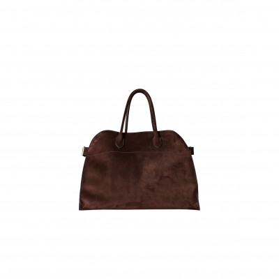 THE ROW SOFT MARGAUX 17 BAG IN SUEDE MOCHA W1254L25MOSHG