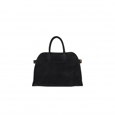 THE ROW SOFT MARGAUX 15 BAG IN SUEDE BLACK W1255L25BLSG