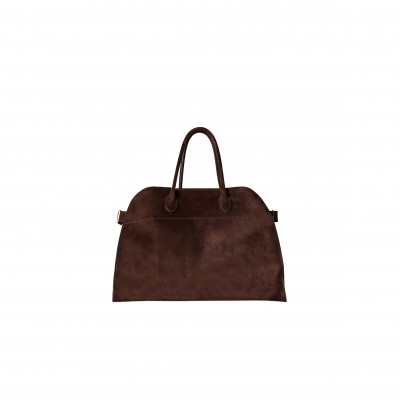 THE ROW SOFT MARGAUX 15 BAG IN SUEDE MOCHA W1255L25MOSHG