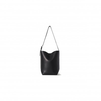 THE ROW MEDIUM NS SHOULDER BAG IN LEATHER BLACK W1588L72BLPL