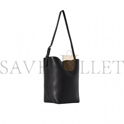 THE ROW MEDIUM NS SHOULDER BAG IN LEATHER BLACK W1588L72BLPL