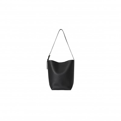 THE ROW MEDIUM NS SHOULDER BAG IN LEATHER BLACK W1588L72SBLPL