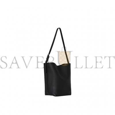 THE ROW MEDIUM NS SHOULDER BAG IN LEATHER BLACK W1588L72SBLPL