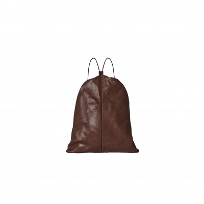THE ROW PUFFY BACKPACK IN LEATHER CHOCOLATE W1604L114CHPLD