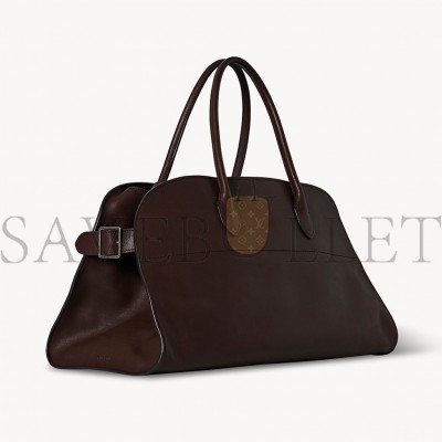THE ROW EW MARGAUX BAG IN LEATHER DARK CHOCOLATE W1629L72DCAS