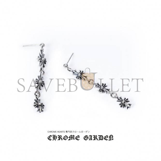 CHROME HEARTS 3 DROP CROSS EARRING