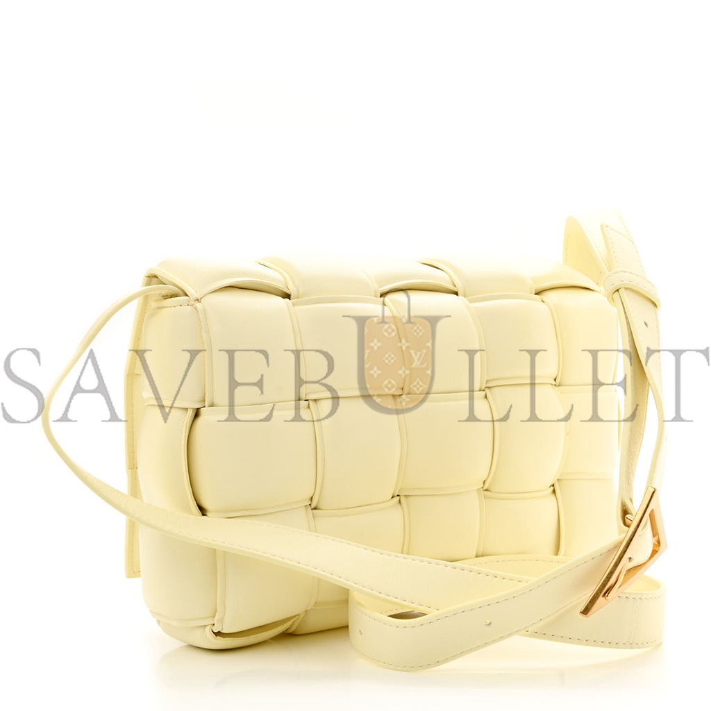 BOTTEGA VENETA NAPPA MAXI INTRECCIO PADDED CASSETTE CROSSBODY BAG ZEST