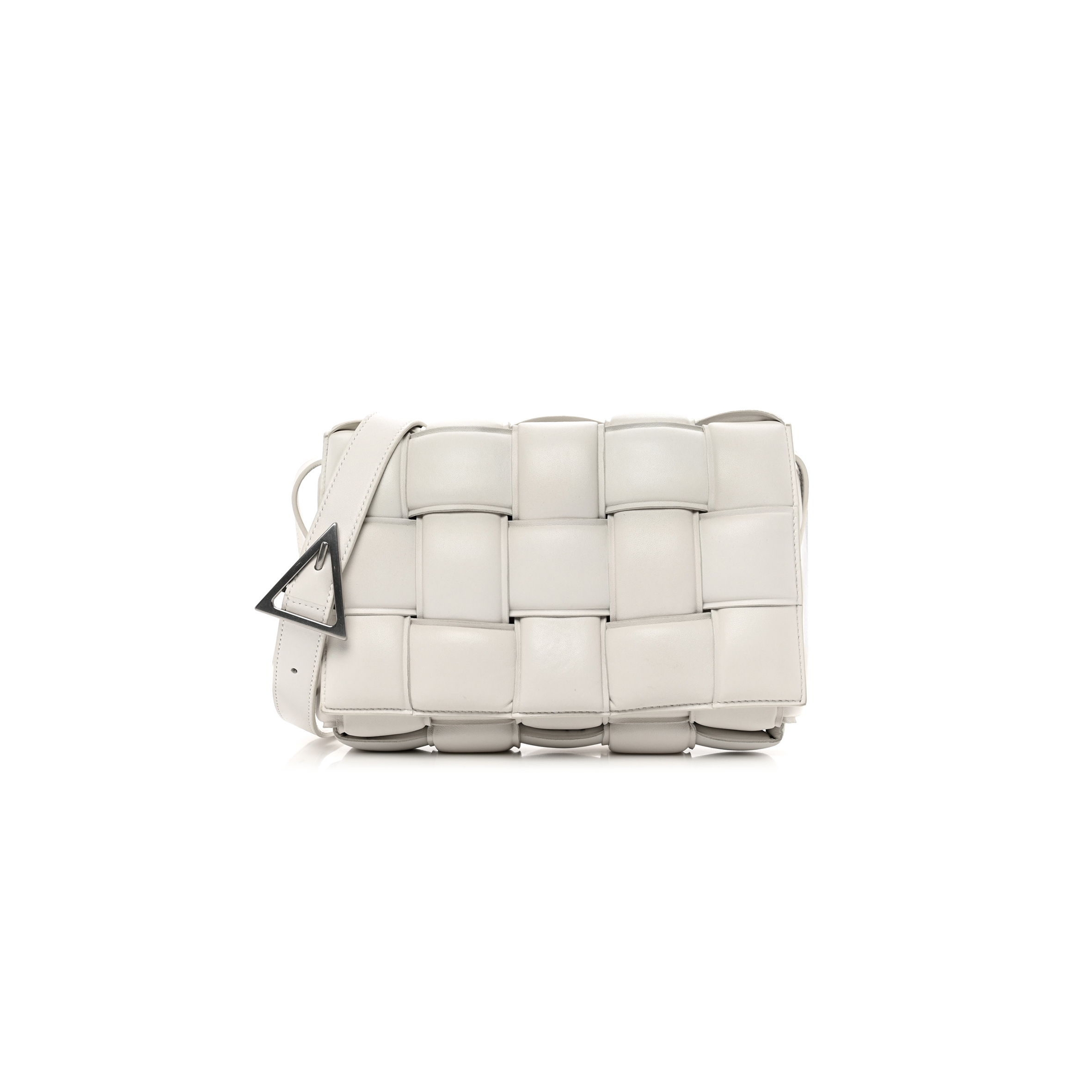 BOTTEGA VENETA NAPPA MAXI INTRECCIO PADDED CASSETTE CROSSBODY BAG CHALK
