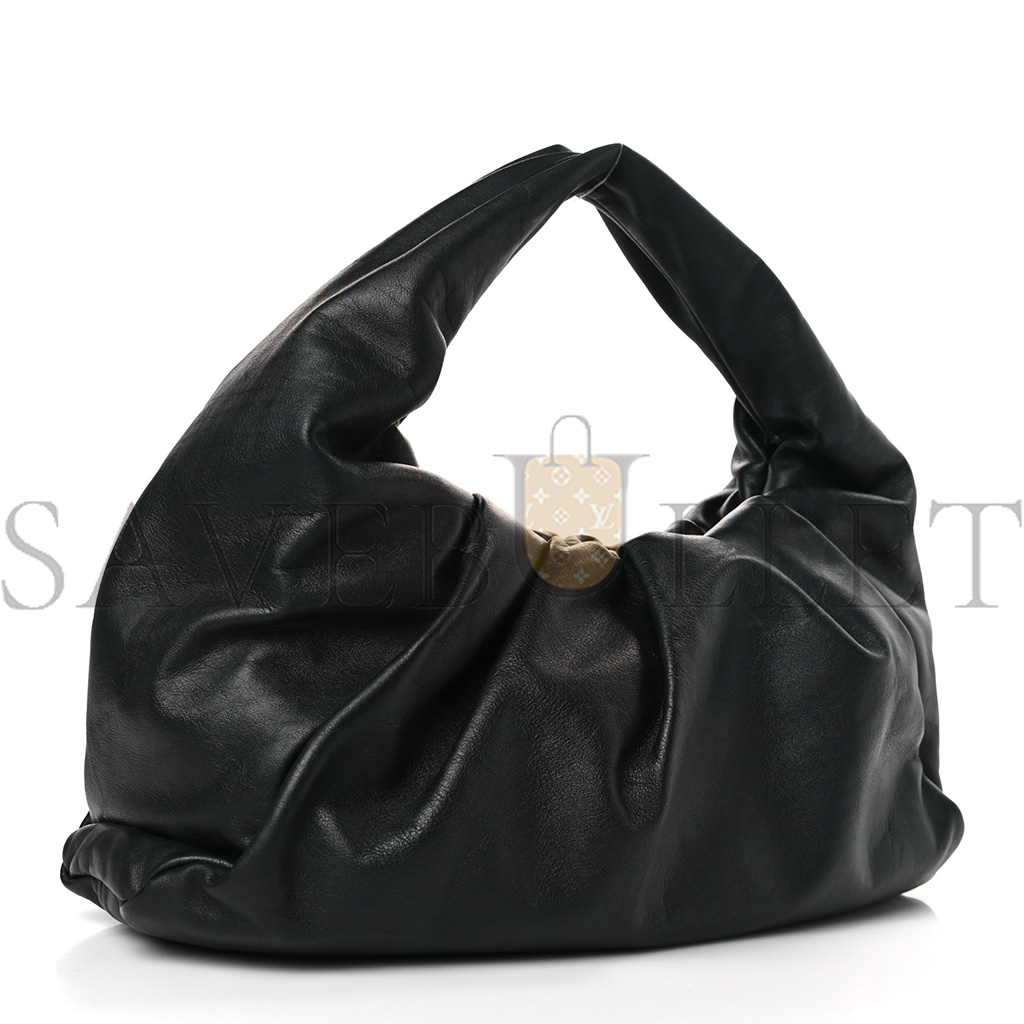BOTTEGA VENETA SMOOTH BUTTER CALFSKIN SMALL THE SHOULDER POUCH BLACK BOTTEGA VENETA SMOOTH BUTTER CALFSKIN SMALL THE SHOULDER POUCH BLACK