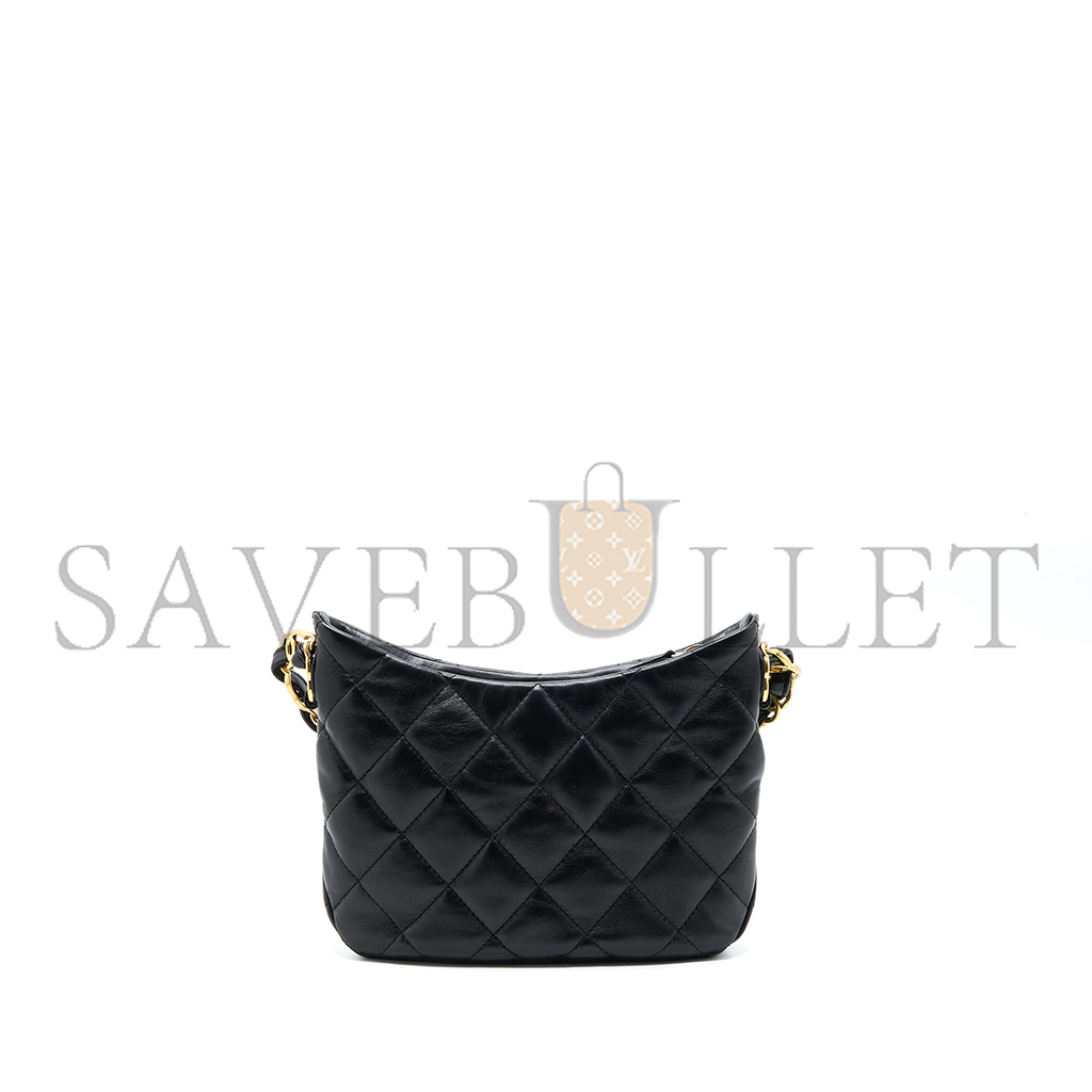 CHANEL MASTER HOBO SHOULDER BAG LAMBSKIN BLACK