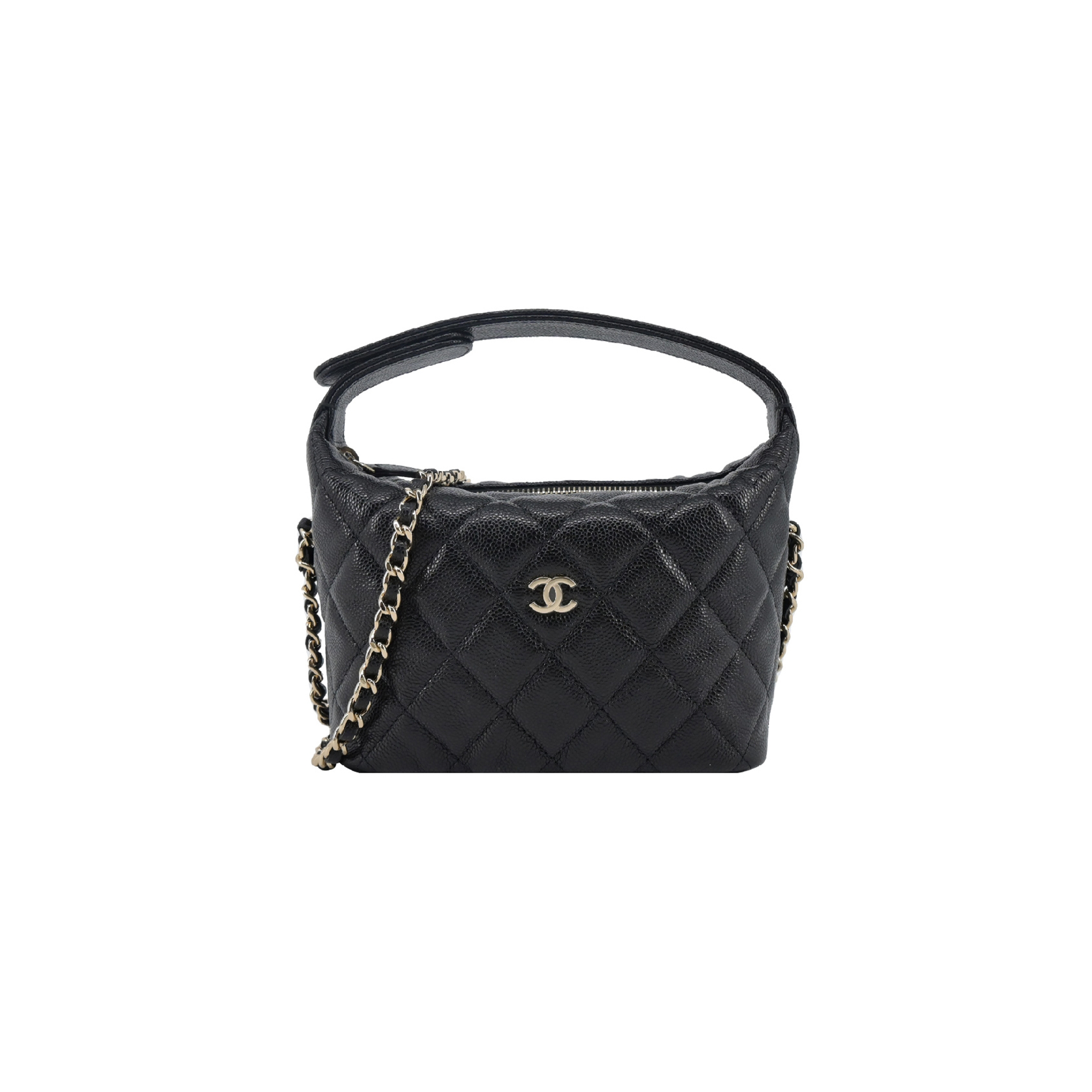 CHANEL 25C HOBO LUNCH BOX BAG BLACK AS0622