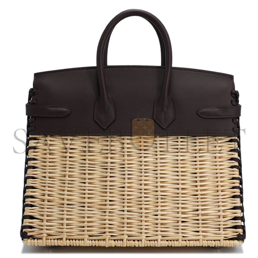 HERMES MASTER BIRKIN PICNIC 25 LEATHER WICKER SILVER BUCKLE BAG 4180752856
