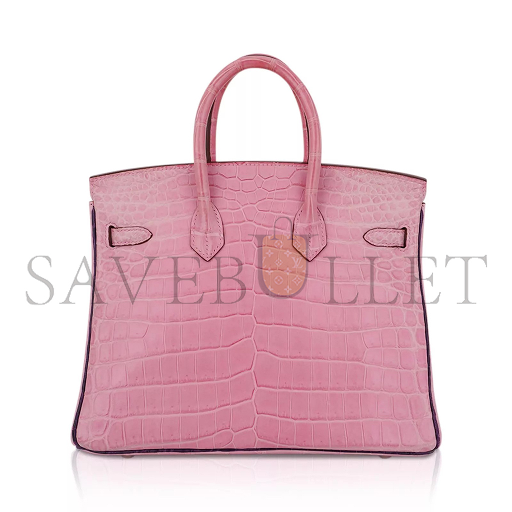 HERMES MASTER BIRKIN 25 CHERRY BLOSSOM MATTE CROCODILE BAG 2329343