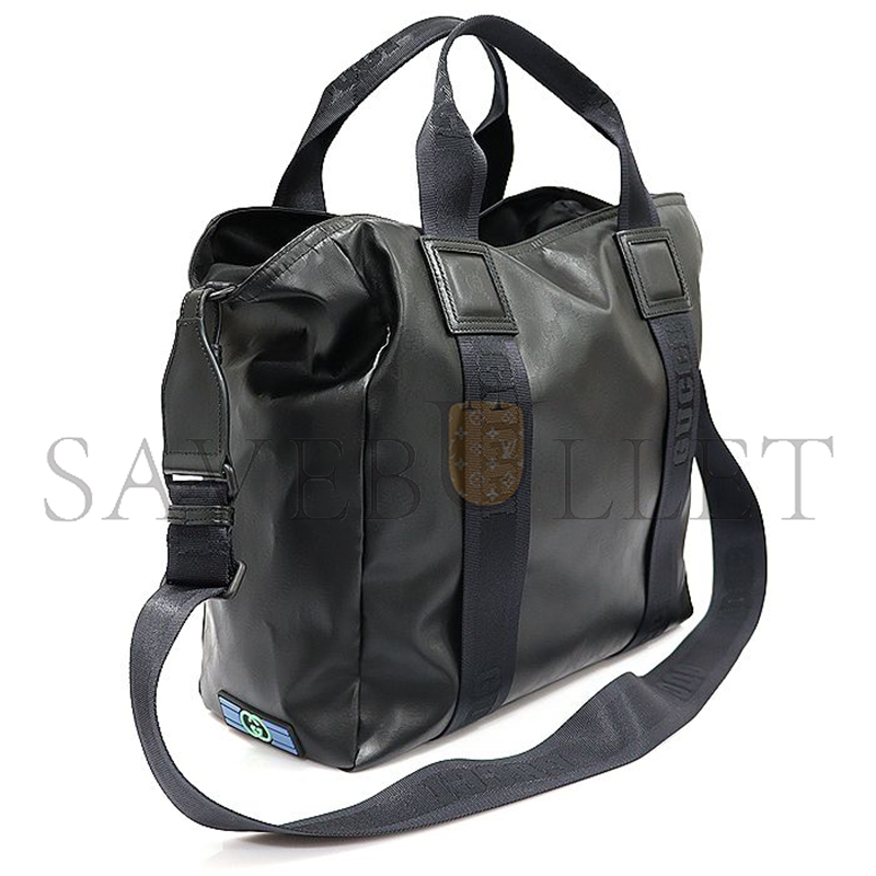 GUCCI BLACK MATTE GG CRYSTAL CANVAS TOTE 779816