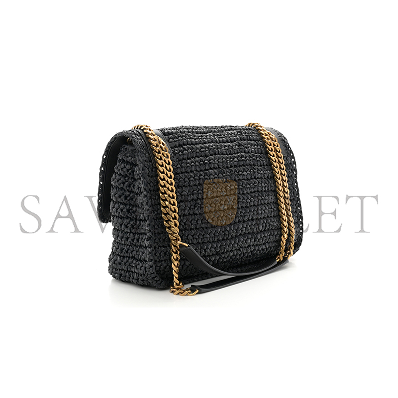 YSL NIKI RAFFIA SHOULDER BAG IN BLACK 1550433
