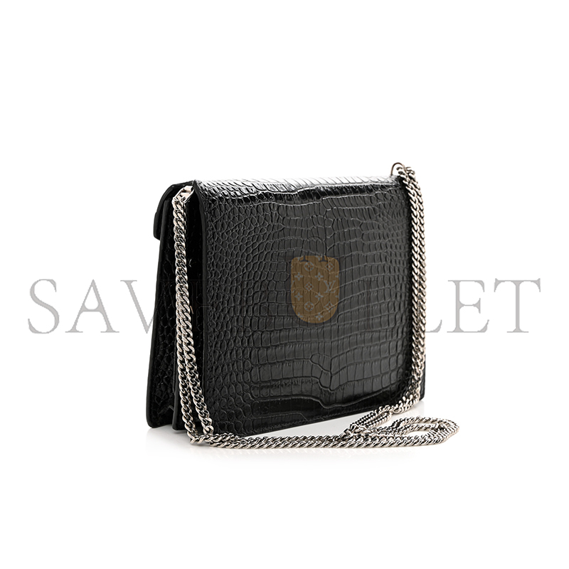 YSL CASSANDRA EMBOSSED CLASP BAG BLACK 1553552