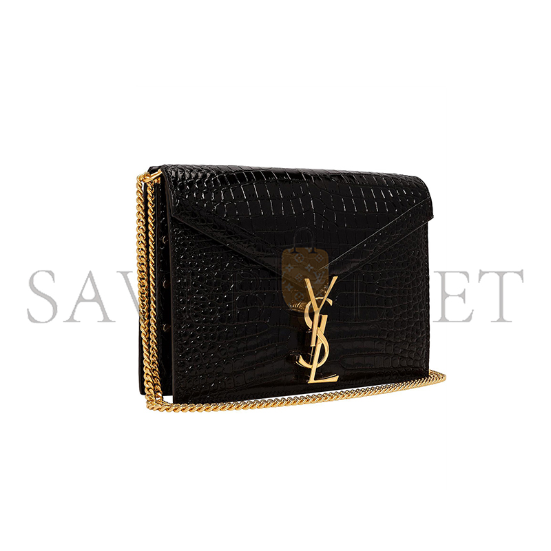 YSL CASSANDRA EMBOSSED CLASP BAG BLACK 23639573