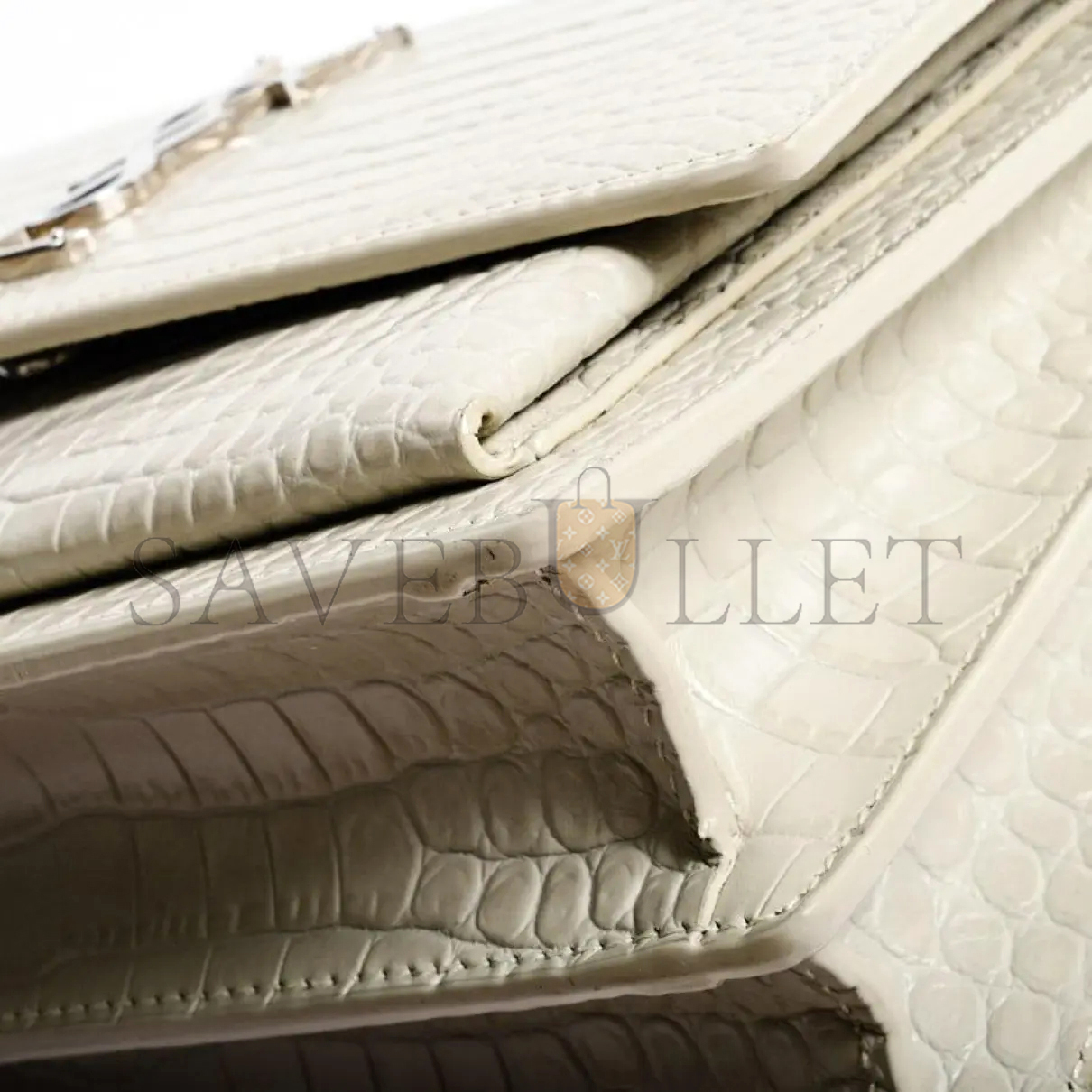 YSL SUNSET MEDIUM CHAIN BAG IN CROCODILE-EMBOSSED SHINY LEATHER 4229064996L