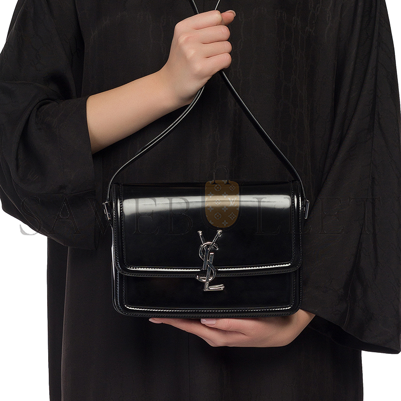 YSL SOLFERINO MEDIUM SATCHEL IN BOX SAINT LAURENT PATENT LEATHER 634305AAB9H1000