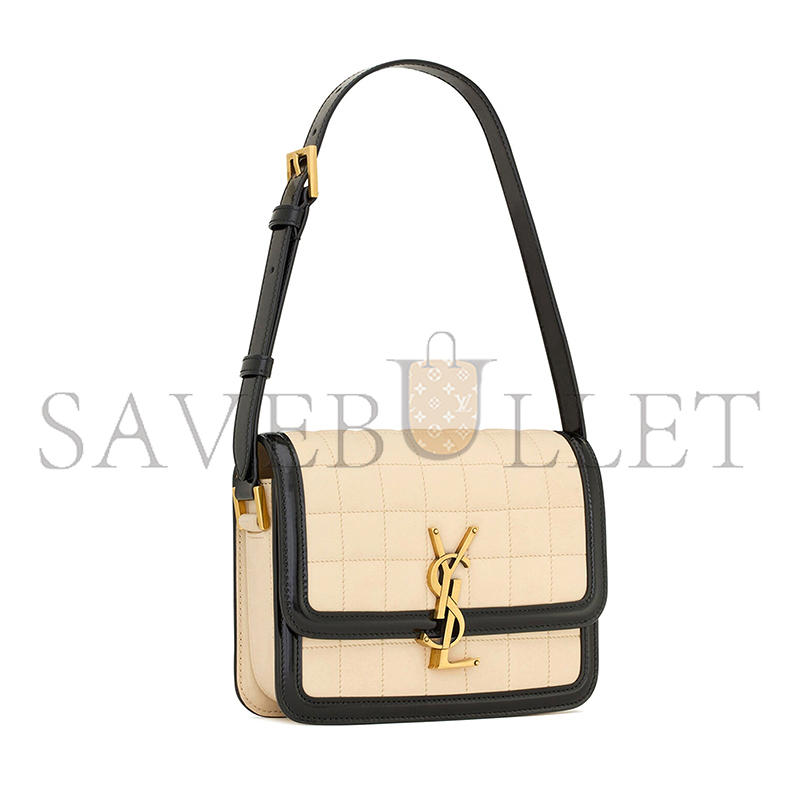 YSL SOLFERINO SMALL IN QUILTED NUBUCK SUEDE AND BRUSHED LEATHER 739139AAB6Z9289