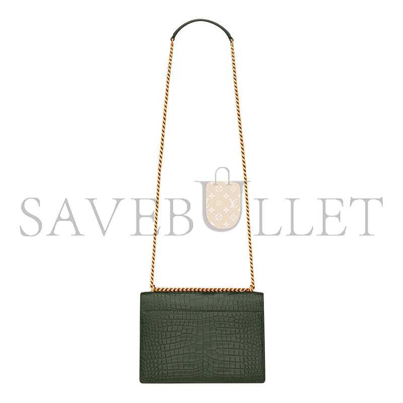 YSL SUNSET MEDIUM IN CROCODILE-EMBOSSED LEATHER 442906DND0J3144