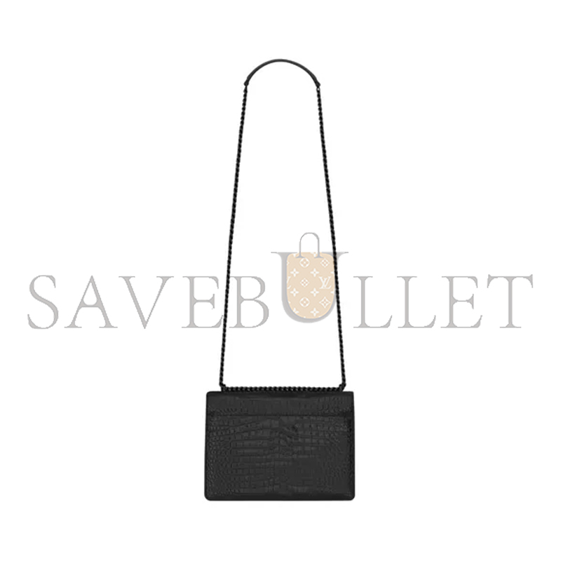 YSL SUNSET MEDIUM IN CROCODILE-EMBOSSED LEATHER 442906DND0U1000