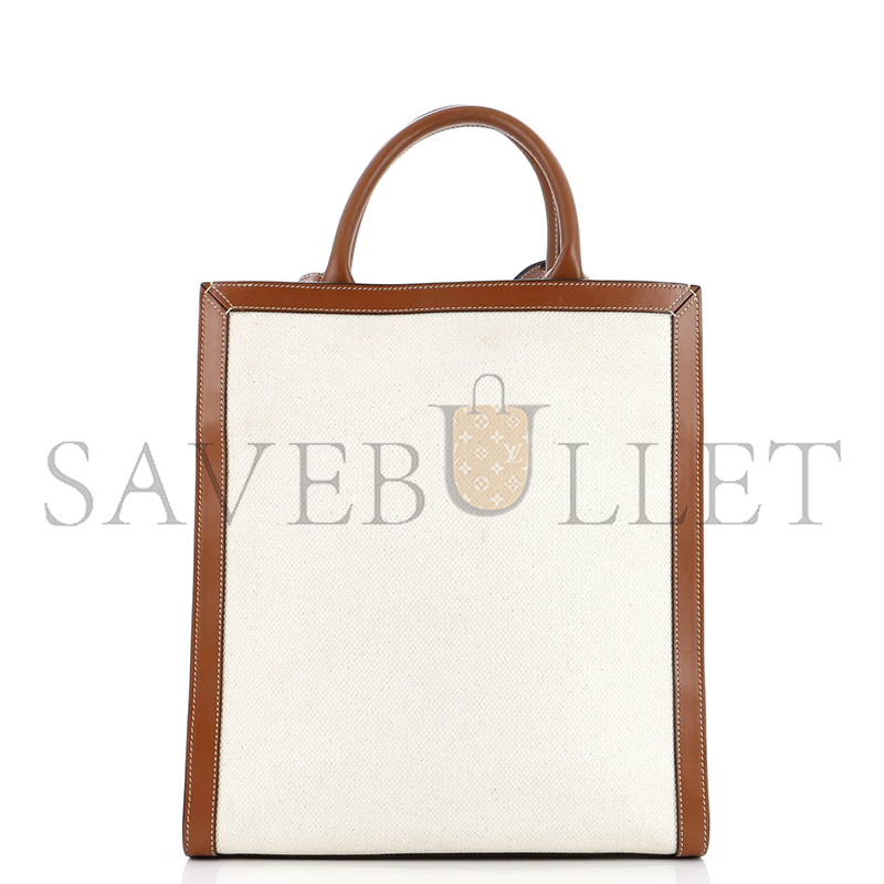 CELINE SMALL TOTE IN CABAS SULKY PRINTED FABRIC AND COWHIDE LEATHER 192082DCI.02NT