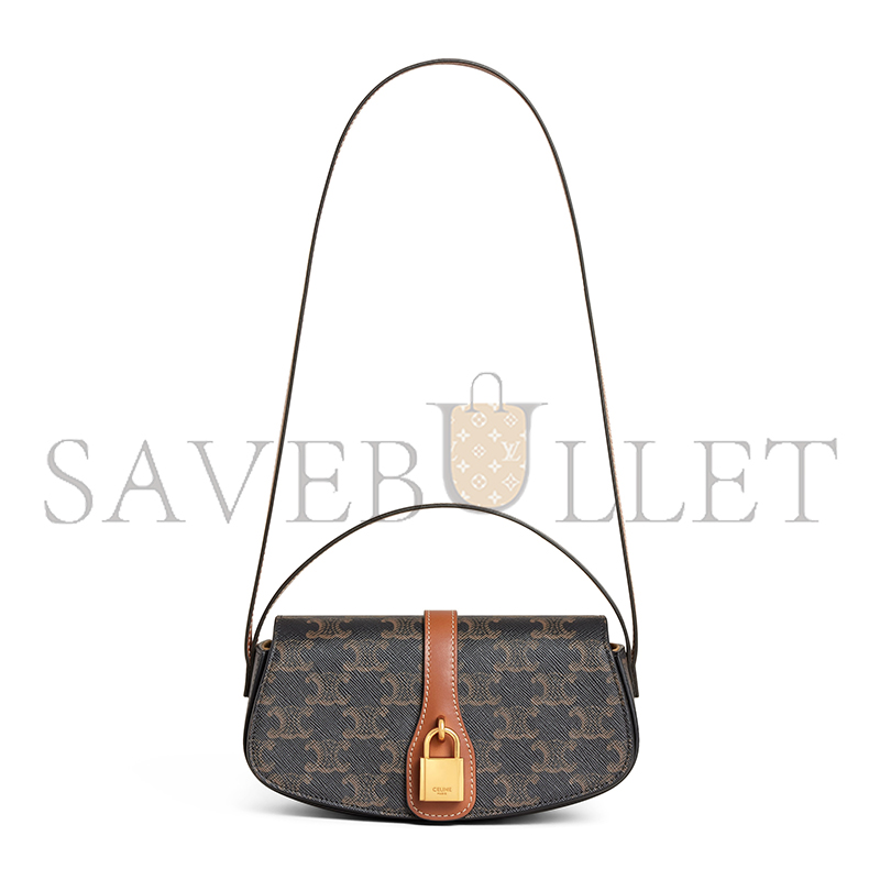 CELINE CLUTCH ON STRAP TABOU IN TRIOMPHE CANVAS AND CALFSKIN 10I592DQ2.04LU