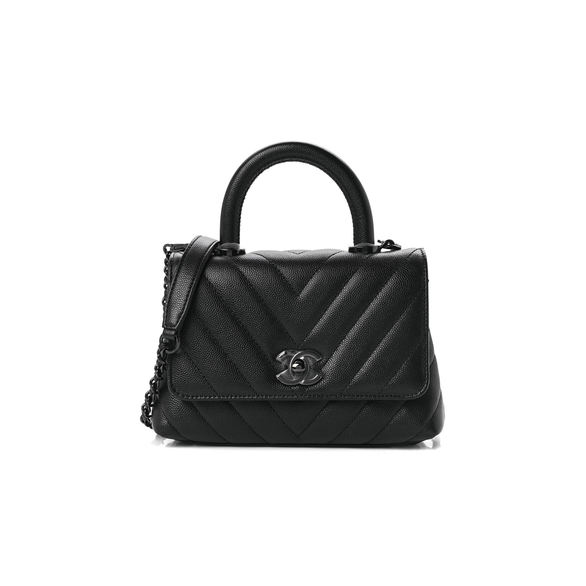 CHEVRON QUILTED EXTRA MINI COCO HANDLE FLAP SO BLACK BLACK HARDWARE CHEVRON QUILTED EXTRA MINI COCO HANDLE FLAP SO BLACK BLACK HARDWARE