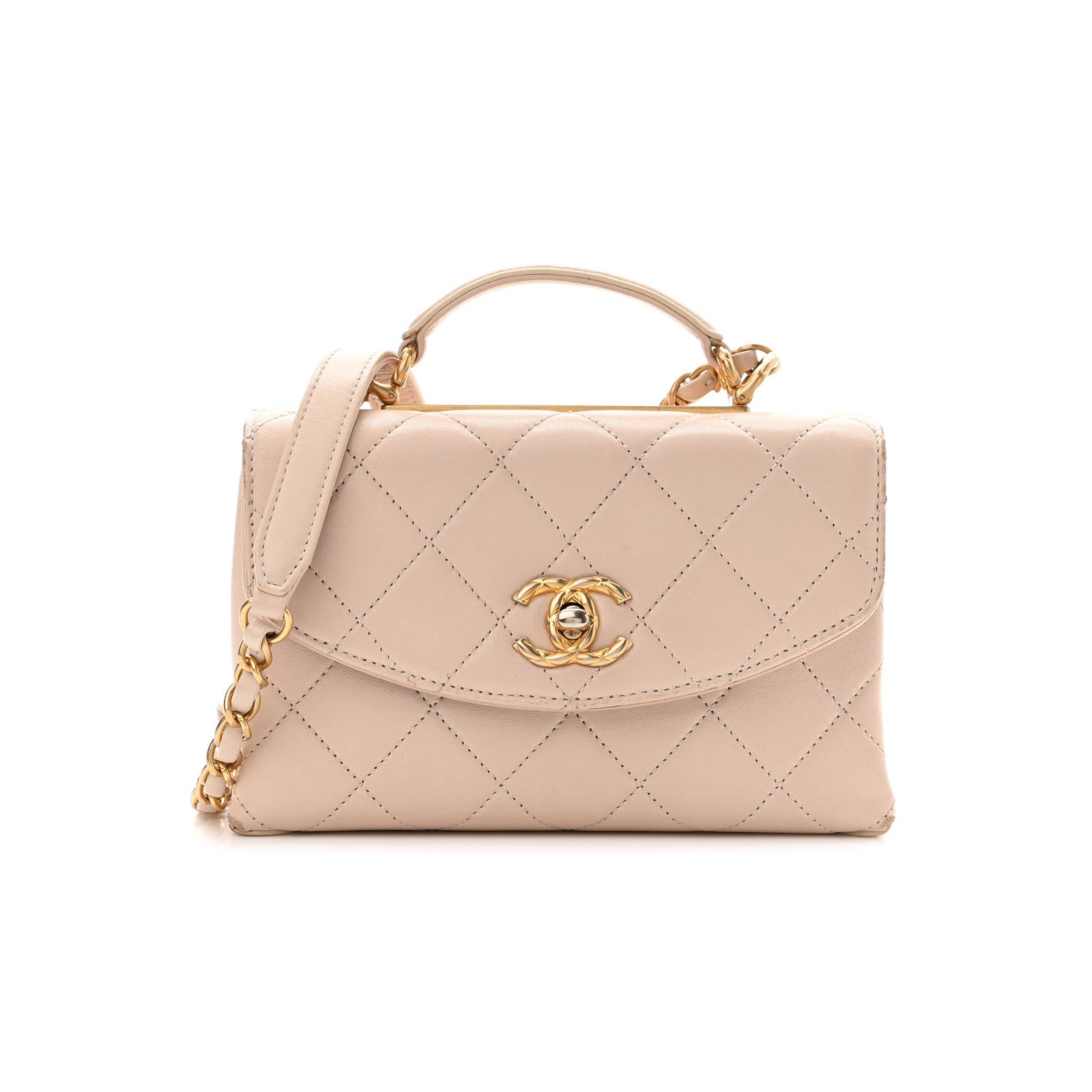 CHANEL LAMBSKIN QUILTED CC MINI TOP HANDLE FLAP LIGHT PINK GOLD HARDWARE CHANEL LAMBSKIN QUILTED CC MINI TOP HANDLE FLAP LIGHT PINK GOLD HARDWARE