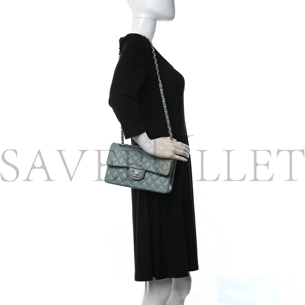 CHANEL CAVIAR QUILTED SMALL DOUBLE FLAP DARK GREEN ROSE GOLD HARDWARE CHANEL CAVIAR QUILTED SMALL DOUBLE FLAP DARK GREEN ROSE GOLD HARDWARE